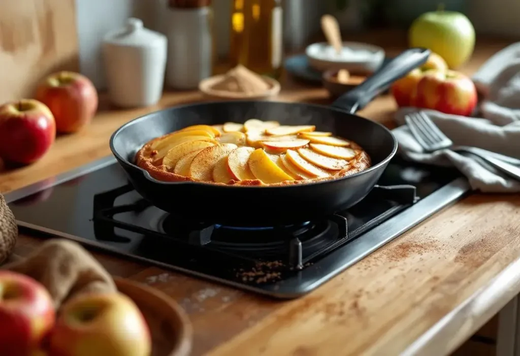 Je fais ce gâteau aux pommes à la poêle : ultra simple, rapide, sans four et 100 % réconfort