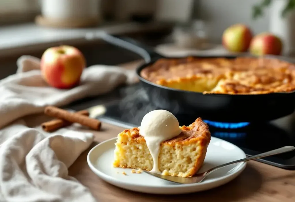 Je fais ce gâteau aux pommes à la poêle : ultra simple, rapide, sans four et 100 % réconfort