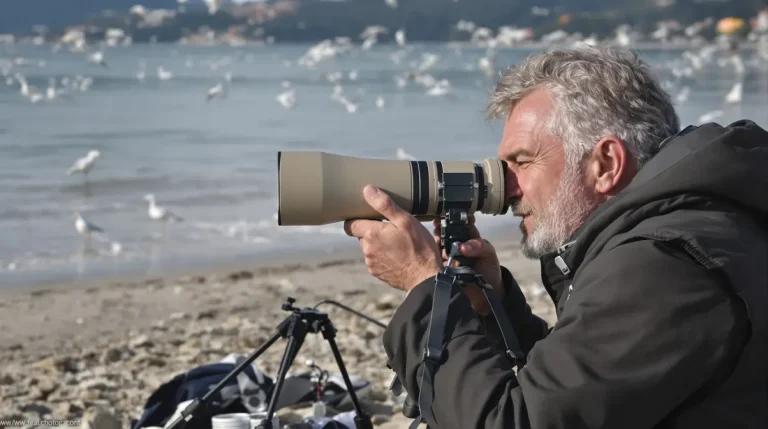 Christophe vient immortaliser les oiseaux migrateurs sur la plage d&rsquo;Excenevex