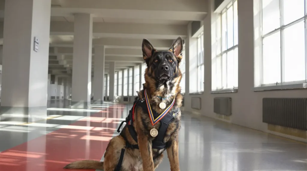 Owen, le chien gendarme, médaillé par le colonel pour son flair exceptionnel