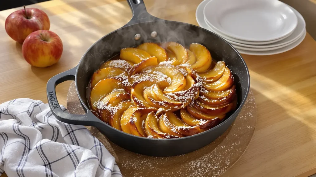 « Une poêle, et c’est tout » : mon gâteau aux pommes favori sans allumer le four