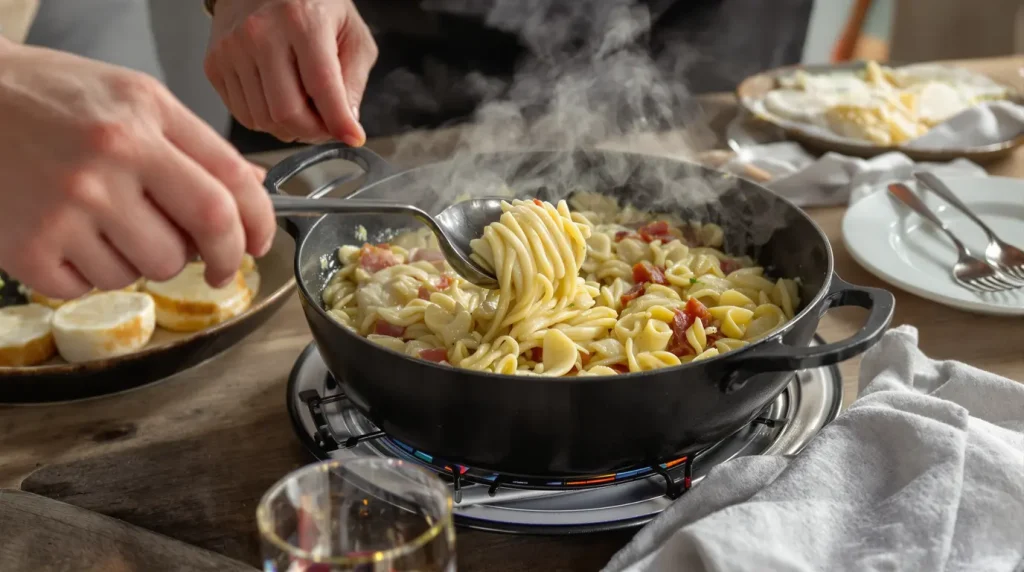 Cette sauce express rend les coquillettes au jambon encore meilleures