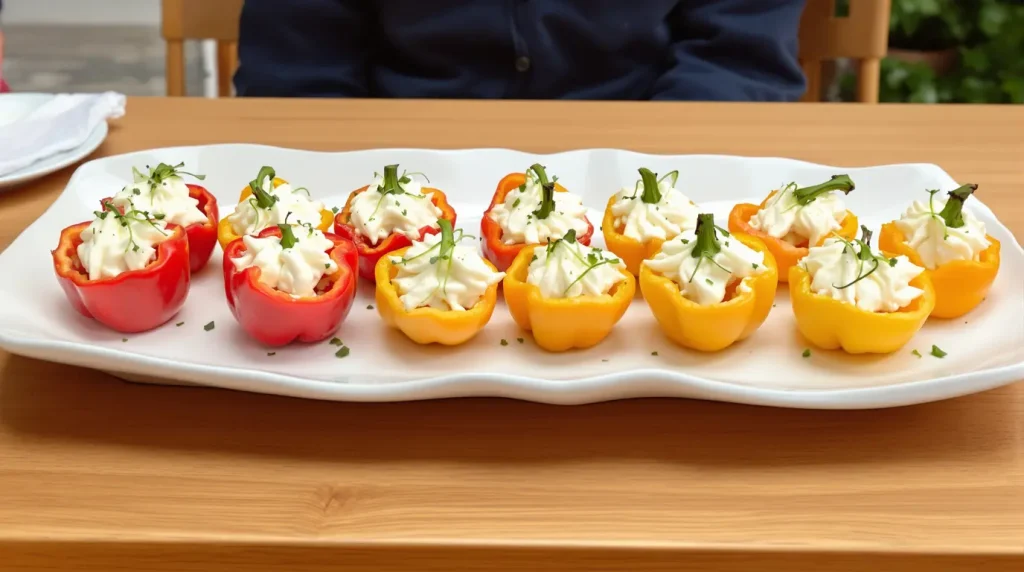 J'ai apporté un plateau de mini poivrons farcis : mes invités n'ont parlé que de ça tout l'apéro !