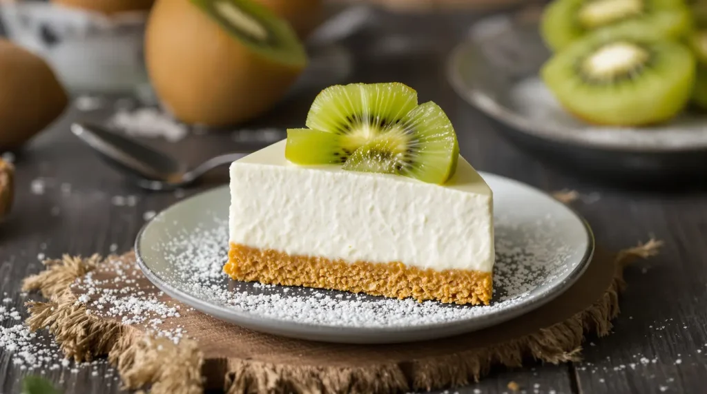 Sous la couche de kiwi qui croque, une crème délicieusement onctueuse : le dessert fruité sans cuisson qui fait fondre les gourmands !